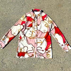 Pink&cream sturdy button-up shirt with anchor designs from Pretty Little Thing.